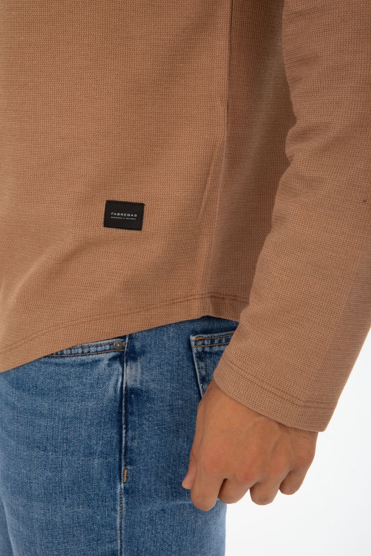 Jakarlı Viskon Bisiklet Yaka Oval Kesim Sweatshirt