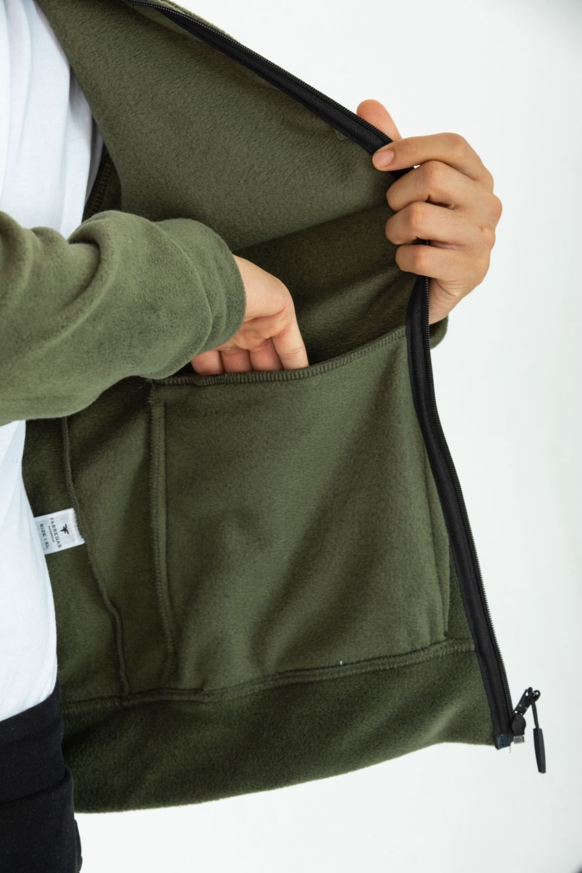 Dik Yaka Fermuarlı Polar Sweatshirt
