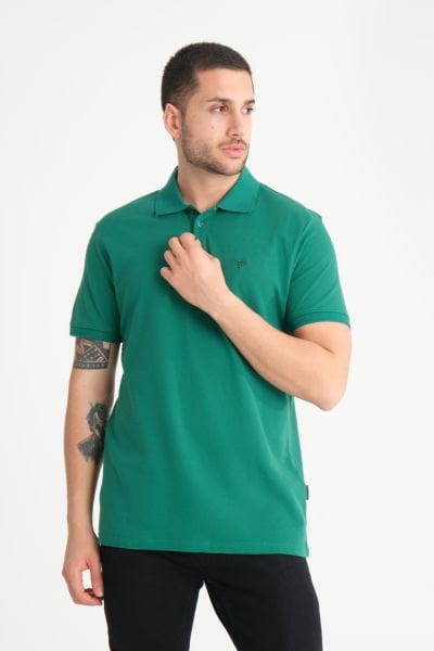 Pike Kumaş Logo Nakışlı Polo Yaka T-Shirt