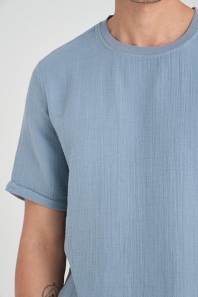 Duble Kol Müslin Kumaş T-Shirt