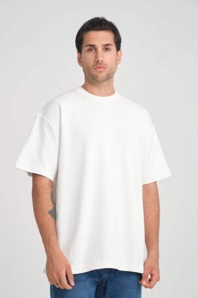 Basic Arkası Parçalı Oversize T-Shirt