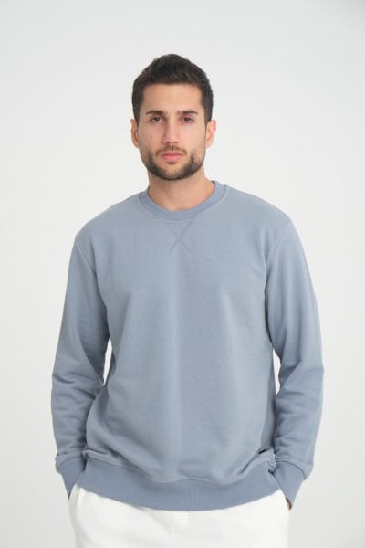 Bisiklet Yaka Üç İplik Diagonel Basic Sweatshirt