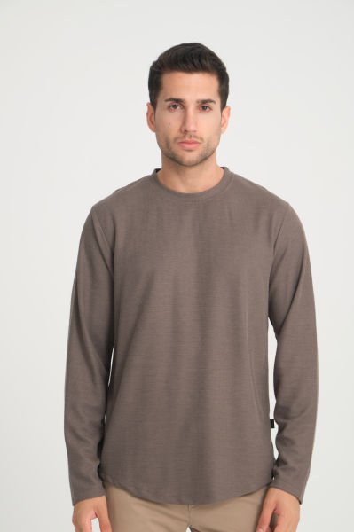 Bisiklet Yaka Oval Etek Triko Örgülü Sweatshirt