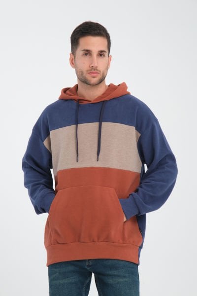 Garnili Oversize Selanik Kumaş Kapüşonlu Sweatshirt