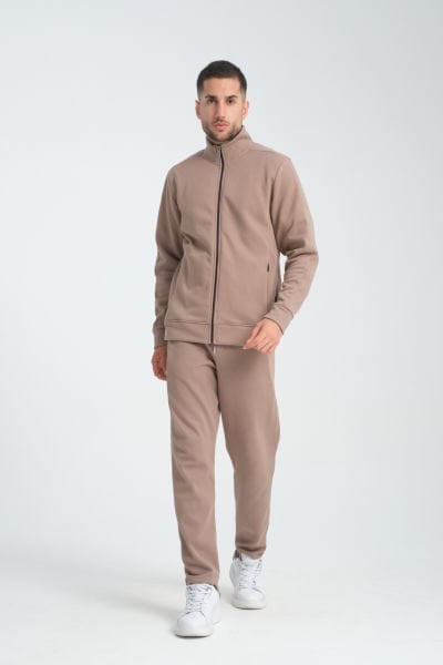Pike Kumaş Fermuarlı Dik Yaka Sweatshirt & Eşofman Altı