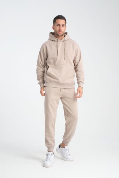 İçi Peluş Üç İp Kumaş Oversize Kapüşonlu Sweatshirt