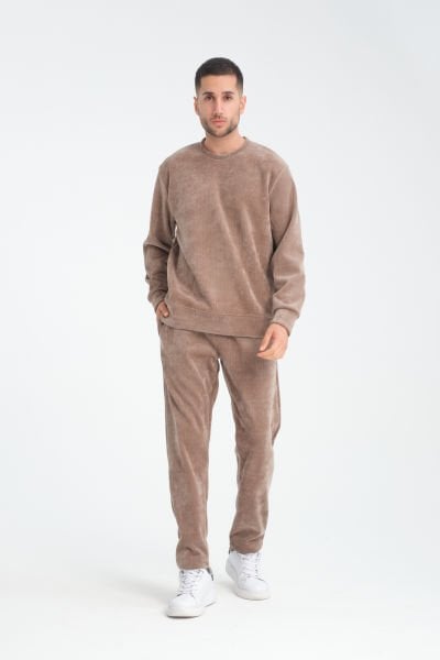 Şönil Kumaş Baggy Kalıp Sweatshirt & Eşofman Altı Takım