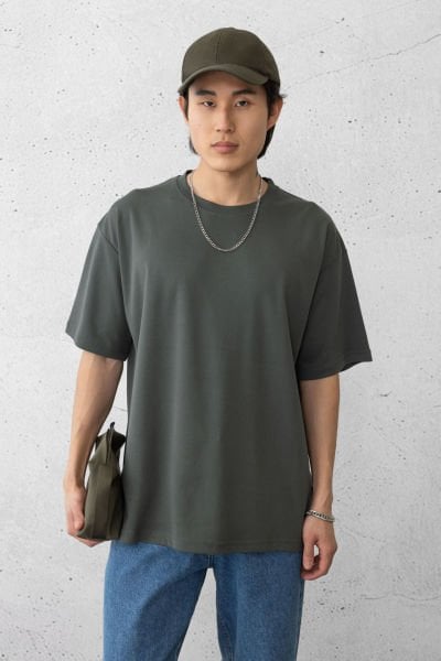 Oversize Interlok Kumaş T-Shirt